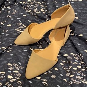 Beige slip on shoes